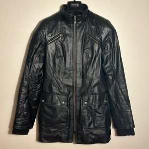 Danier Women’s Black Genuine Italian Leather Jacket Biker Style US Size 2XS